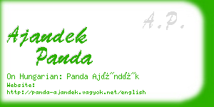 ajandek panda business card